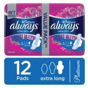 Always Platinum Ultra Thin Extra Long Pads 12 Pcs. Pack 8001090921468  sanitary napkins