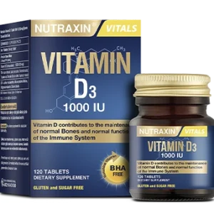 Nutraxin Vitamin D3 Supplements 1 x 120's Tablets Bottle 1000 IU ( 25 mcg) tablet